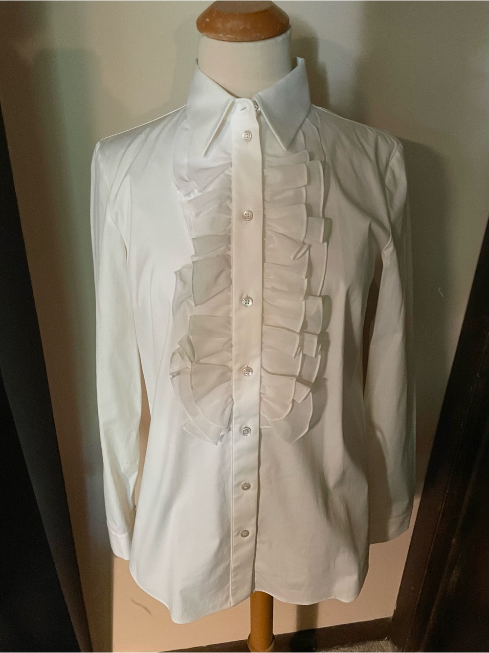 NWT Michael Kors Cotton Shirt w Ruffle